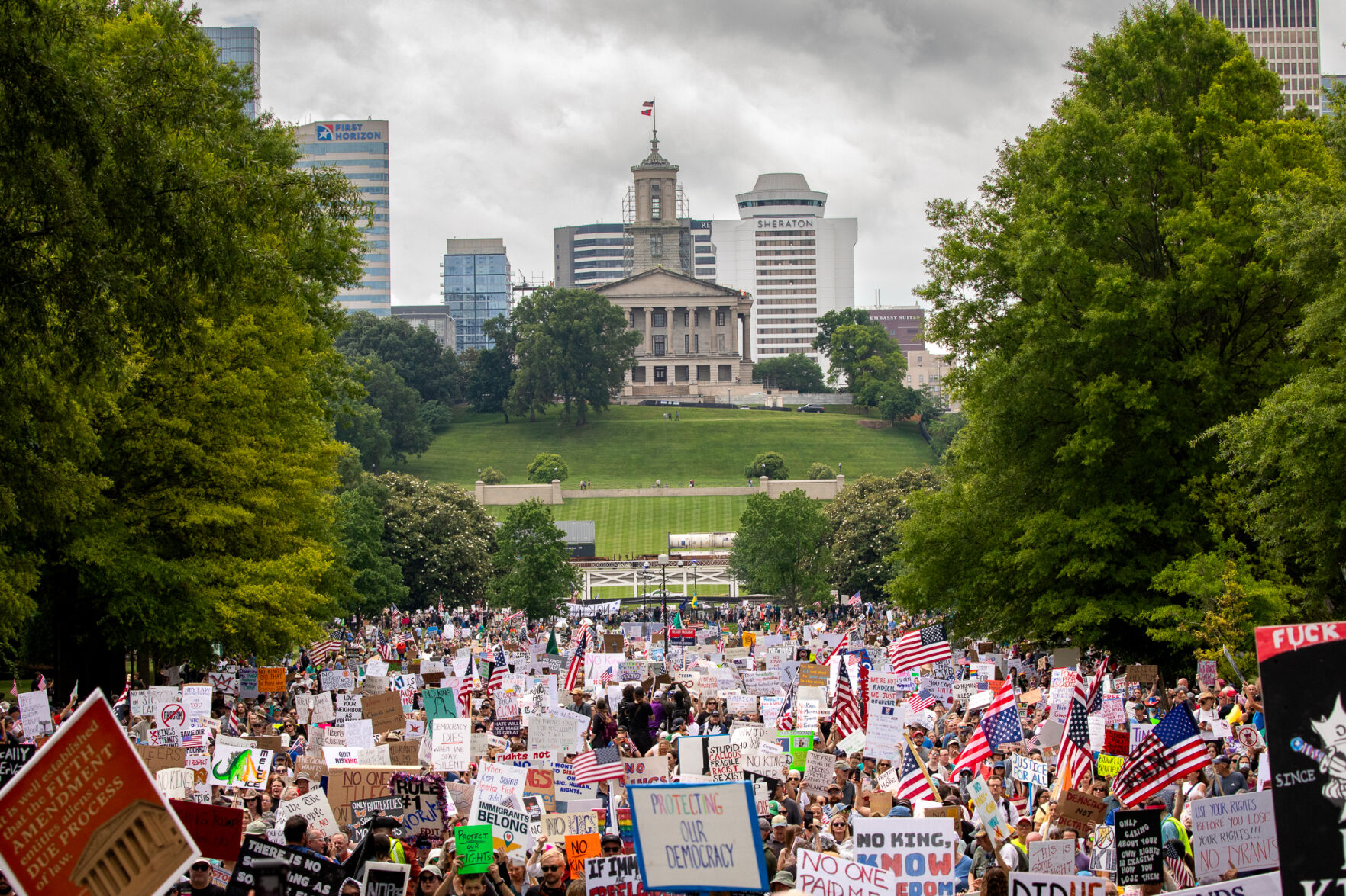 Thousands Attend ‘No Kings’ Protest in Downtown Nashville